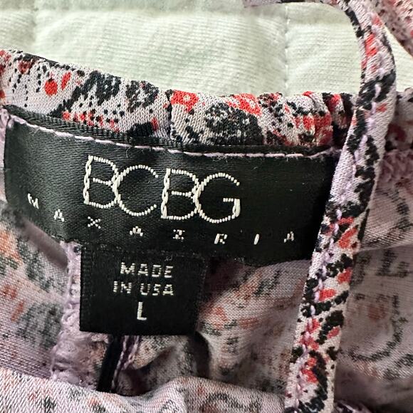 Vintage BCBGMaxazria Top Womens Large Lavender Floral Halter Y2K Coquette Grunge - Picture 5 of 8